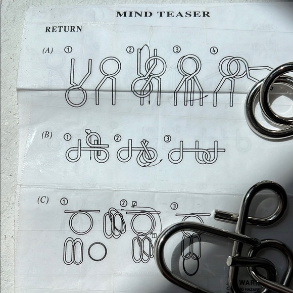 Silver Mind Teaser Puzzle Set - Picture 3 of 3